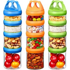 SELEWARE Blue Stackable Snack Containers for Kids Toddlers Adults, 31oz | Portable Food Storage Containers for Snacks Formula Powder Drinks and Travel, Twist Lock System Airtight Leak-proof BPA Free in Saudi Arabia