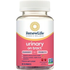 Renew Life Women's Wellness Probiotic Gummies, Probiotic Supplement for Urinary and Digestive Health, B. Coagulans SNZ 1969 and B. Subtilis DE 111, Dairy, Soy and gluten-free, 2 Billion CFU, 48 Count in Kuwait