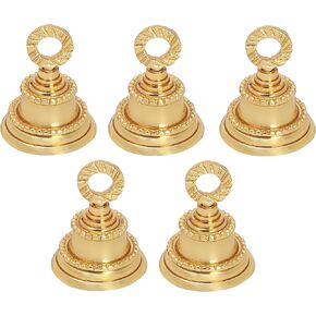 Wonderlist Handicrafts Jingle Bell 2 بوصة من النحاس المزخرف لعيد الميلاد، جرس للحيوانات الأليفة والكلاب والقطط وأجراس تزيين شجرة عيد الميلاد لديكور باب المنزل مجموعة من 5 (ذهبي) BRSO10A10 in Saudi Arabia