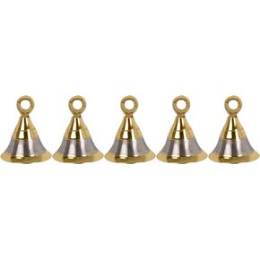 Wonderlist Handicrafts Jingle Bell 2 بوصة من النحاس المزخرف لعيد الميلاد، جرس للحيوانات الأليفة والكلاب والقطط وأجراس تزيين شجرة عيد الميلاد لديكور باب المنزل مجموعة من 5 (ذهبي) BRSO10A10