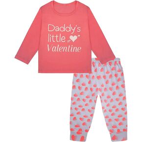 طقم ملابس لحديثي الولادة للفتيات الصغيرات لعيد الحب بأكمام طويلة in Kuwait