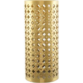 ARSTRIA حامل مظلة سيراميك مصنوع يدويًا، حامل مظلة فاخر مجوف يدويًا، مزهرية كبيرة منحوتة يدويًا لعصي المظلة، وعصي المشي، مدخل داخلي، 45.72 سم ذهبي عالي in Kuwait