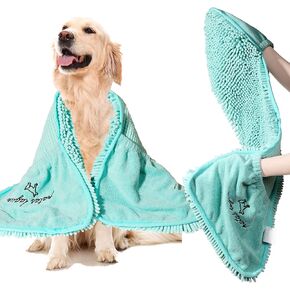 منشفة كلب ماصة من باتاس لاغ، كبيرة جدًا مقاس 81.28 سم × 38.1 سم، منشفة حمام للكلاب سريعة الجفاف مع جيوب يدوية، منشفة شامي للحيوانات الأليفة من الألياف الدقيقة للكلاب والقطط، قابلة للغسل في الغسالة (رمادي) in Kuwait