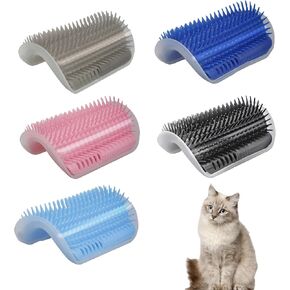 Clzemo 5pack Cat Self Groomer، فرشاة خدش وجه القطة الناعمة للحيوانات الأليفة مع حقيبة النعناع البري، مشط تدليك زاوية الحائط، فرش خدش أداة تدليك للخدش للفراء القصير الطويل والقطط والكلاب in Kuwait