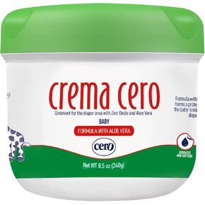 Crema Cero Diaper Rash Cream for Baby With Zinc Oxide and Aloe Vera – High-Strength Diaper Cream for Quick Relief and Protection – Hydrating and Soothing Baby Balm – Aloe Vera 3.9 oz