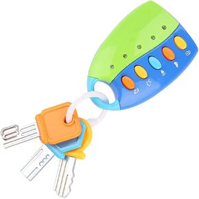 Vbestlife Funky Toy Keys for Toddlers and Babies, Baby Toy Smart Key Remote Car Control Musical Pretend Play for Kids Education Toys(Pink)