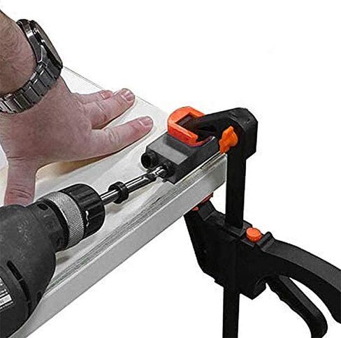 مجموعة جيج بفتحة جيب 15 درجة من سنترز، مع مشبك قضيب سريع الإمساك، لقمة حفر 6/8/10 مم، كم الطيار المركزي، طوق إيقاف للعمق مفتاح سداسي - 15 قطعة من نظام أدوات النجارة الخشبية للنجارة in Kuwait