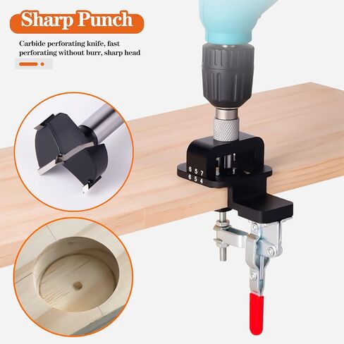 Aizami Cabinet Hinge Jig 35mm Hinge Drilling Jig Guide Concealed Hinge Jig Hole Punch Locator Kit Woodworking Tools for Face Frame Cabinet Cupboard Door in Kuwait