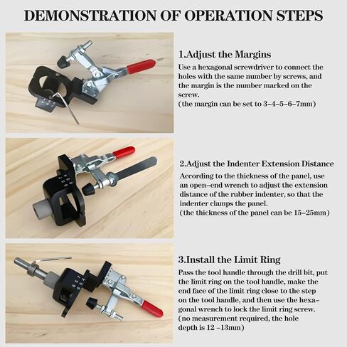 Aizami Cabinet Hinge Jig 35mm Hinge Drilling Jig Guide Concealed Hinge Jig Hole Punch Locator Kit Woodworking Tools for Face Frame Cabinet Cupboard Door in Kuwait