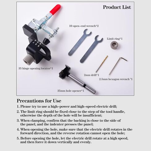 Aizami Cabinet Hinge Jig 35mm Hinge Drilling Jig Guide Concealed Hinge Jig Hole Punch Locator Kit Woodworking Tools for Face Frame Cabinet Cupboard Door in Kuwait