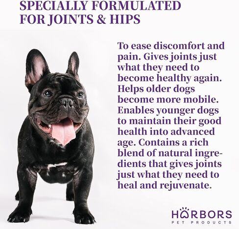 Harbor's Small Dog Joint Health 59ml - Supplement Liquid for Fast Pain Relief, Smooth Younger Hips. Natural Nutrients Glucosamine, MSM, Chondroitin, Hyaluronic Acid, Yummy Organic Beef Flavor in Kuwait