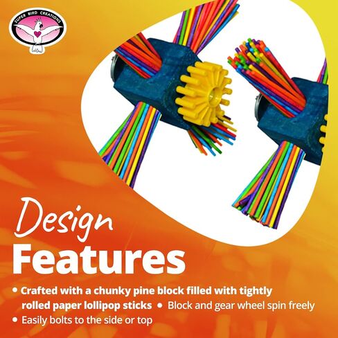 Super Bird Creations SB963 Twirl N' Whirl Bird Toy, Medium Bird Size, 6.5" x 4" in Saudi Arabia