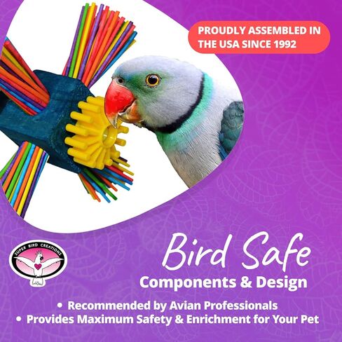 Super Bird Creations SB963 Twirl N' Whirl Bird Toy, Medium Bird Size, 6.5" x 4" in Saudi Arabia