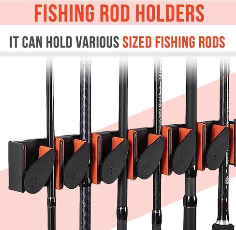 Wilkey Way Vertical Black Fishing Rod Holder - Fishing Pole Holders For Garage - Fishing Rod Holders For Garage - Fishing Pole Mount For Wall - Fishing Pole Storage Rack - Rod Storage For Boat in Saudi Arabia