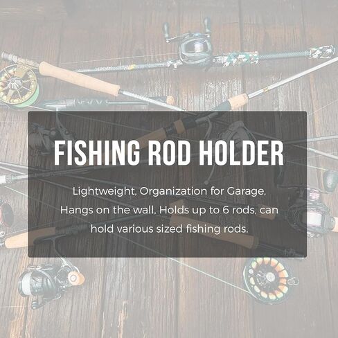 Wilkey Way Vertical Black Fishing Rod Holder - Fishing Pole Holders For Garage - Fishing Rod Holders For Garage - Fishing Pole Mount For Wall - Fishing Pole Storage Rack - Rod Storage For Boat in Saudi Arabia