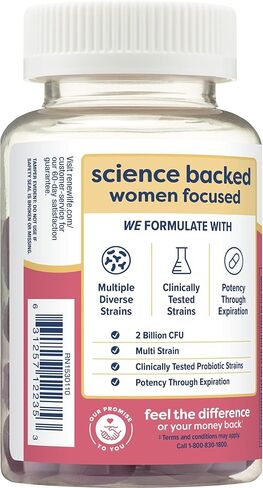 Renew Life Women's Wellness Probiotic Gummies, Probiotic Supplement for Urinary and Digestive Health, B. Coagulans SNZ 1969 and B. Subtilis DE 111, Dairy, Soy and gluten-free, 2 Billion CFU, 48 Count in Kuwait