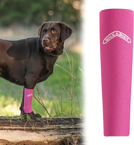 Walkabout Compression Sleeve for Dogs, Canine Leg Brace to Heal Wounds, Hygromas, Treat Arthritis and Injury with 360° Support Sleeve for Pain Relief, and Elbow Pad Protection (Medium 3-4", Pink) in Saudi Arabia