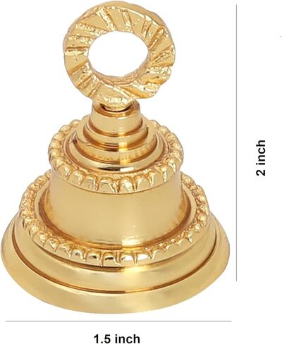 Wonderlist Handicrafts Jingle Bell 2 بوصة من النحاس المزخرف لعيد الميلاد، جرس للحيوانات الأليفة والكلاب والقطط وأجراس تزيين شجرة عيد الميلاد لديكور باب المنزل مجموعة من 5 (ذهبي) BRSO10A10 in Kuwait