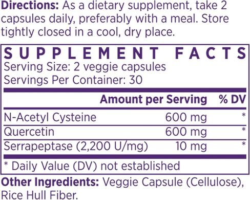 NAOMI NAC 600 مجم مع كيرسيتين لدعم المناعة والجهاز التنفسي، التنفس الطبيعي، راحة الأنف والعين، وظيفة الجيوب الأنفية والجهاز التنفسي، 60 كبسولة in Kuwait