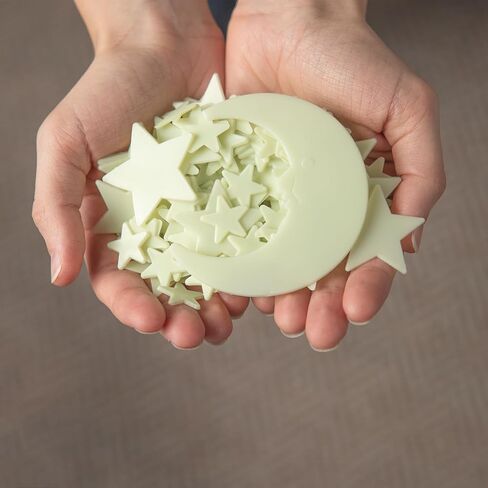 Happy Hippo 444 يتوهج في النجوم المظلمة للسقف مع القمر الإضافي والأرض وزحل وكوكبة Big Dipper؛ مستلزمات تخزين عيد الميلاد للأطفال، نجوم متوهجة للأطفال in Kuwait