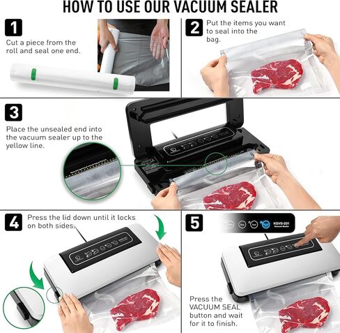 كيتشن جيكس الة اغلاق بتفريغ الهواء - نظام اغلاق الهواء الاوتوماتيكي مع اوضاع الرطوبة الجافة للطعام، سهلة التنظيف، تصميم مضغوط واضواء مؤشر LED in Kuwait