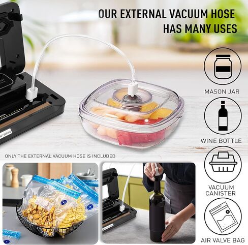 كيتشن جيكس الة اغلاق بتفريغ الهواء - نظام اغلاق الهواء الاوتوماتيكي مع اوضاع الرطوبة الجافة للطعام، سهلة التنظيف، تصميم مضغوط واضواء مؤشر LED in Kuwait