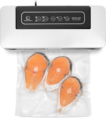 كيتشن جيكس الة اغلاق بتفريغ الهواء - نظام اغلاق الهواء الاوتوماتيكي مع اوضاع الرطوبة الجافة للطعام، سهلة التنظيف، تصميم مضغوط واضواء مؤشر LED in Kuwait