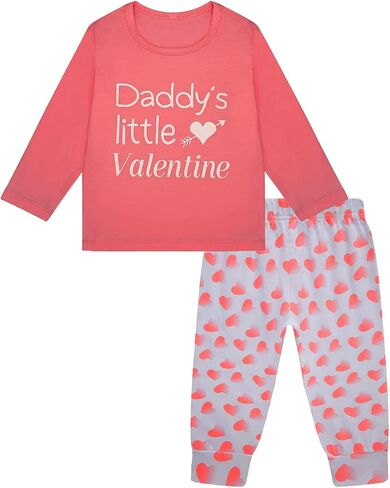 طقم ملابس لحديثي الولادة للفتيات الصغيرات لعيد الحب بأكمام طويلة in Kuwait