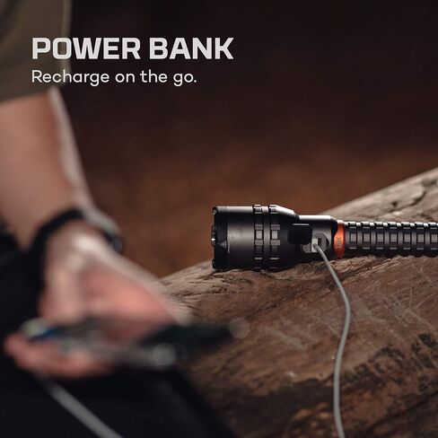 NEBO 12000 مصباح يدوي قابل لإعادة الشحن مع تكبير 2x، 5 أوضاع إضاءة، مقاوم للماء (IP67)، وبنك طاقة، مصباح يدوي ساطع للحمل اليومي والصيد والتخييم in Saudi Arabia