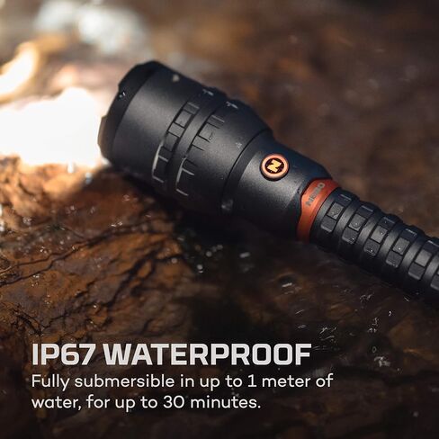 NEBO 12000 مصباح يدوي قابل لإعادة الشحن مع تكبير 2x، 5 أوضاع إضاءة، مقاوم للماء (IP67)، وبنك طاقة، مصباح يدوي ساطع للحمل اليومي والصيد والتخييم in Saudi Arabia