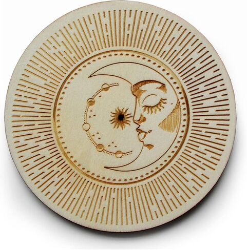 2 حامل عصا البخور، حامل البخور الخشبي للشمس والقمر للعصي، هدايا ساحرة، ديكور روحي للتأمل الوثني رمز الجمالية الساحرة مع 9 فتحات حامل عصا البخور اللوتس. in Kuwait