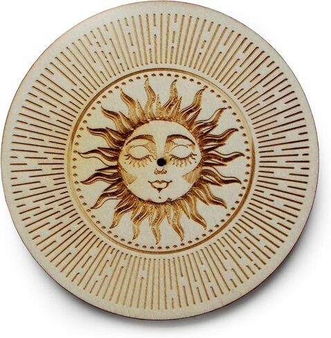 2 حامل عصا البخور، حامل البخور الخشبي للشمس والقمر للعصي، هدايا ساحرة، ديكور روحي للتأمل الوثني رمز الجمالية الساحرة مع 9 فتحات حامل عصا البخور اللوتس. in Kuwait