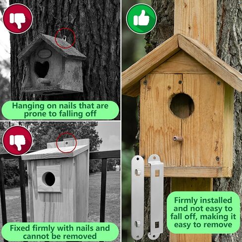 4 Sets Bird House Hanger Bracket- Stable Bird House Mounting Bracket- Bird House Bracket Racks with 8 Srews for Multifunction Fixing Device in Saudi Arabia