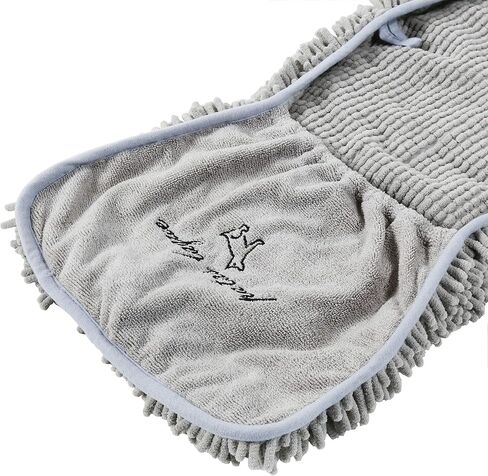 Patas Lague Absorbent Dog Towel, Extra Large 35''x15'' Quick Drying Dog Bath Towel with Hand Pockets, Microfiber Shammy Pet Towel for Dog and Cat, Machine Washable (Aqua) in Saudi Arabia