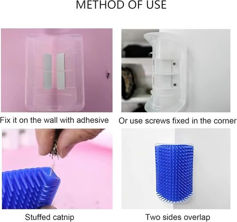 Clzemo 5pack Cat Self Groomer، فرشاة خدش وجه القطة الناعمة للحيوانات الأليفة مع حقيبة النعناع البري، مشط تدليك زاوية الحائط، فرش خدش أداة تدليك للخدش للفراء القصير الطويل والقطط والكلاب in Kuwait