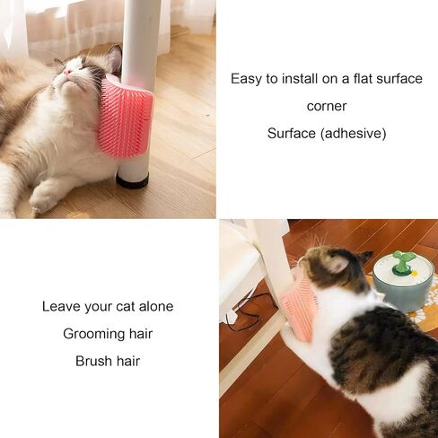 Clzemo 5pack Cat Self Groomer، فرشاة خدش وجه القطة الناعمة للحيوانات الأليفة مع حقيبة النعناع البري، مشط تدليك زاوية الحائط، فرش خدش أداة تدليك للخدش للفراء القصير الطويل والقطط والكلاب in Kuwait