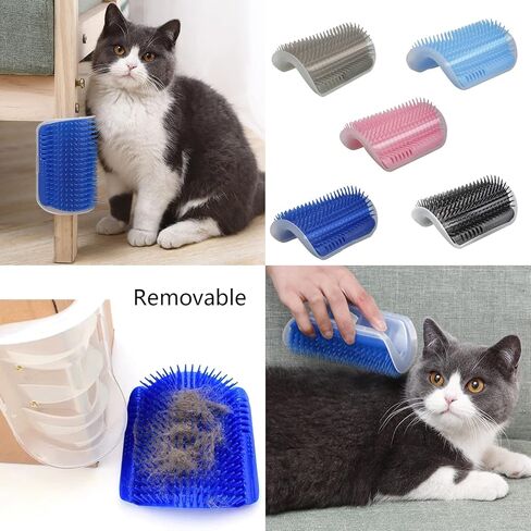 Clzemo 5pack Cat Self Groomer، فرشاة خدش وجه القطة الناعمة للحيوانات الأليفة مع حقيبة النعناع البري، مشط تدليك زاوية الحائط، فرش خدش أداة تدليك للخدش للفراء القصير الطويل والقطط والكلاب in Kuwait