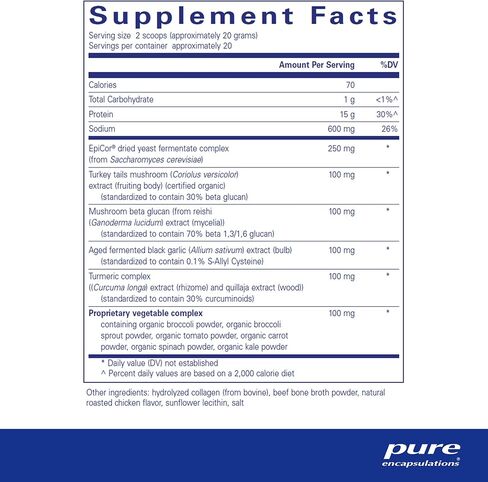 Pure Encapsulations PureDefense Collagen w/Bone Broth | Savory Bone Broth and Hydrolyzed Collagen Powder with Mushroom, Aged Garlic, and Enhanced Bioavailability Curcumin Extracts | 14.1 Ounces in Saudi Arabia