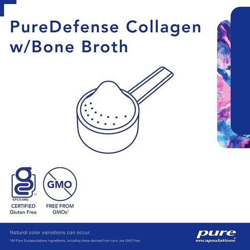 Pure Encapsulations PureDefense Collagen w/Bone Broth | Savory Bone Broth and Hydrolyzed Collagen Powder with Mushroom, Aged Garlic, and Enhanced Bioavailability Curcumin Extracts | 14.1 Ounces in Saudi Arabia