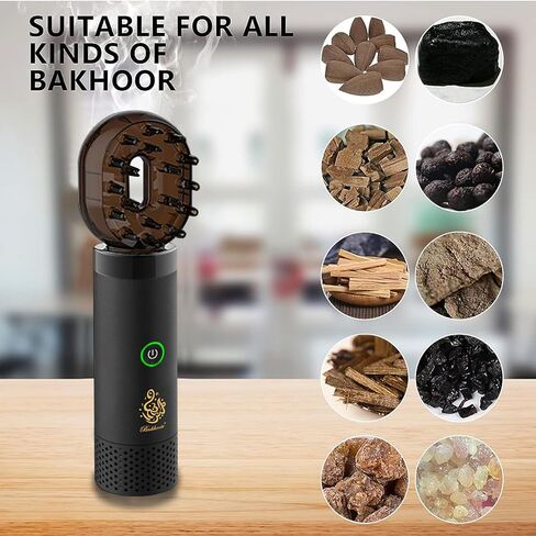 Portable Arabian Electronic Incense Burner, Rechargeable USB Incense Burner Electric Aromatherapy Machine Ramadan Muslim Incense Holder for Car and Home in Kuwait