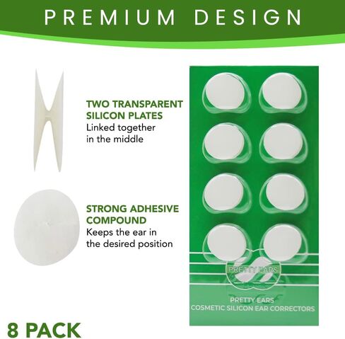 Pretty Ears Cosmetic Ear Correctors for Children (4 Pairs) – Transparent Medical Grade Silicone Ear Tape for Prominent Ears - Correct Protruding Ears Without Surgery for Toddlers, Kids in Kuwait