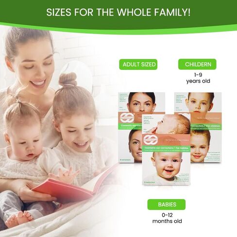 Pretty Ears Cosmetic Ear Correctors for Children (4 Pairs) – Transparent Medical Grade Silicone Ear Tape for Prominent Ears - Correct Protruding Ears Without Surgery for Toddlers, Kids in Kuwait