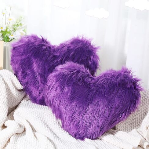 Enhon 2 Pcs Heart Pillows Heart Shaped Throw Decorative Pillows 20 x 15.7 Inch Plush Cute Soft Heart Pillows for Bedroom Living Kids Room Sofa Office (Black) in Saudi Arabia