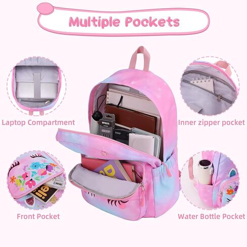 يونينوفو شنطة ظهر بتصميم يونيكورن للبنات في مرحلة ما قبل المدرسة، شنطة كتب لطيفة للاطفال الصغار، شنطة مدرسية للعودة الى المدرسة الابتدائية مع ديكور الحب، زهري، 30×12×40 سم، عصرية, زهري in Kuwait