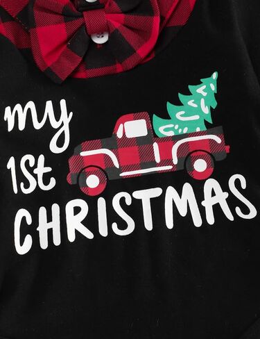 Perdeca My First Christmas Baby Boy Outfits Long Sleeve Romper Striped Pants with Hat Christmas Infant Clothes Sets in Saudi Arabia