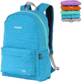 vimapo Foldable Casual Daypack, Lightweight Nylon Backpack for Travel, 20L Packable Hiking Daypack, Camping Outdoor Cycling Bag for Adults (Grey) in Kuwait