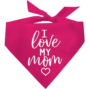 منديل I Love My Mom لعيد الأم للكلاب (177 أرجواني، مقاس واحد)