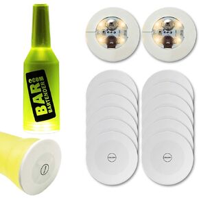 12Pcs LED Coaster, LED Sticker Lights, LED Bottle Lights Cup Holder Lights for Wine Liquor Bottle, Bottle Sparklers for Champagne, Party, Bar, Cold White