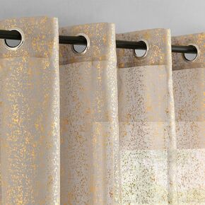 TERLYTEX Silver Grey Curtains 63 Inch Length, Metallic Silver Foil Print Dark Grey Curtains for Bedroom, Grommet Privacy Semi-Sheer Shimmer Curtains 2 Panels, 52 x 63 Inch, Silver Dark Grey in Kuwait