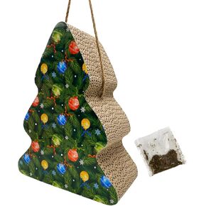 عمود خدش شجرة الكريسماس للقطط الداخلية، وسادة خدش بطابع العطلات مع النعناع البري، حصيرة خدش معلقة لمخالب القطط، 11.5 انش in Kuwait